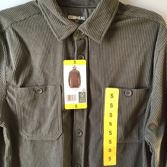 NWT 32 DEGREES HEAT Men’s Corduroy Chimera Lightweight Overshirt size Small - Picture 6 of 16